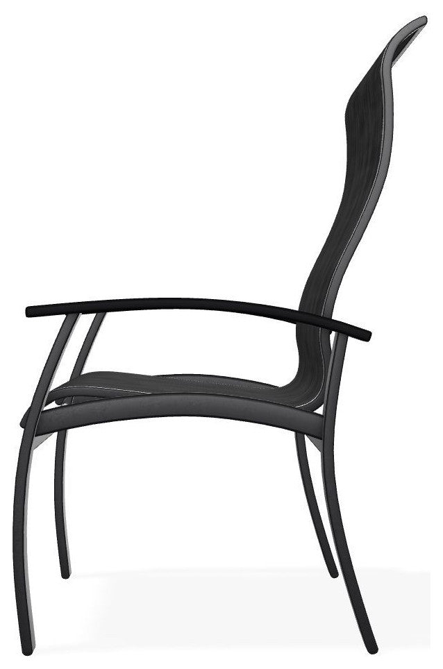 Belle Isle Sling Outdoor Dining Chair, Augustine Shadow/Black
