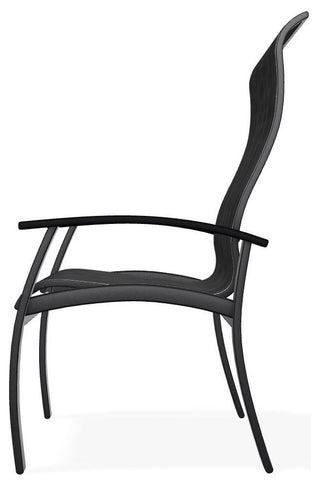 Belle Isle Sling Outdoor Dining Chair, Augustine Shadow/Black