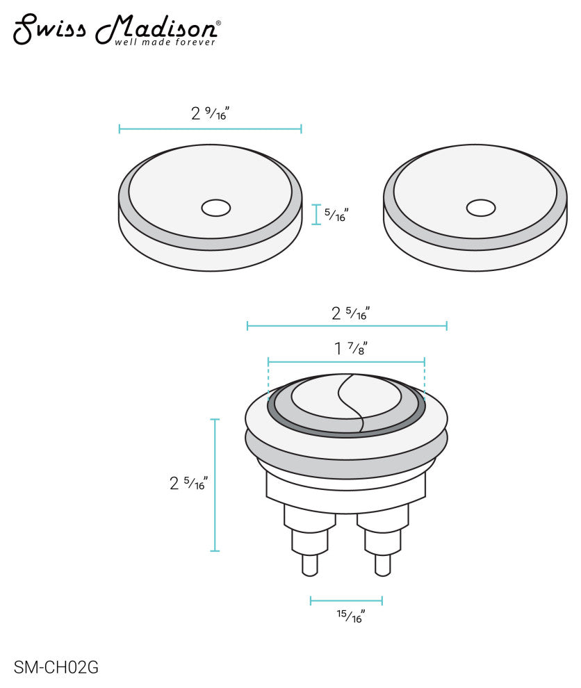 Toilet Hardware Brushed Gold, SM-1T112