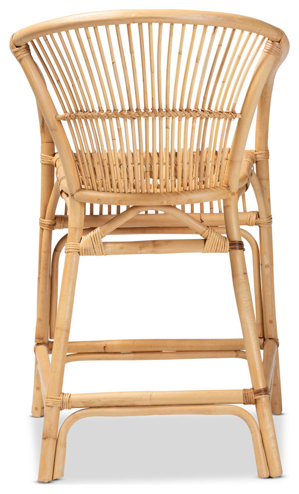 Colleen Natural Brown Rattan Counter Stool