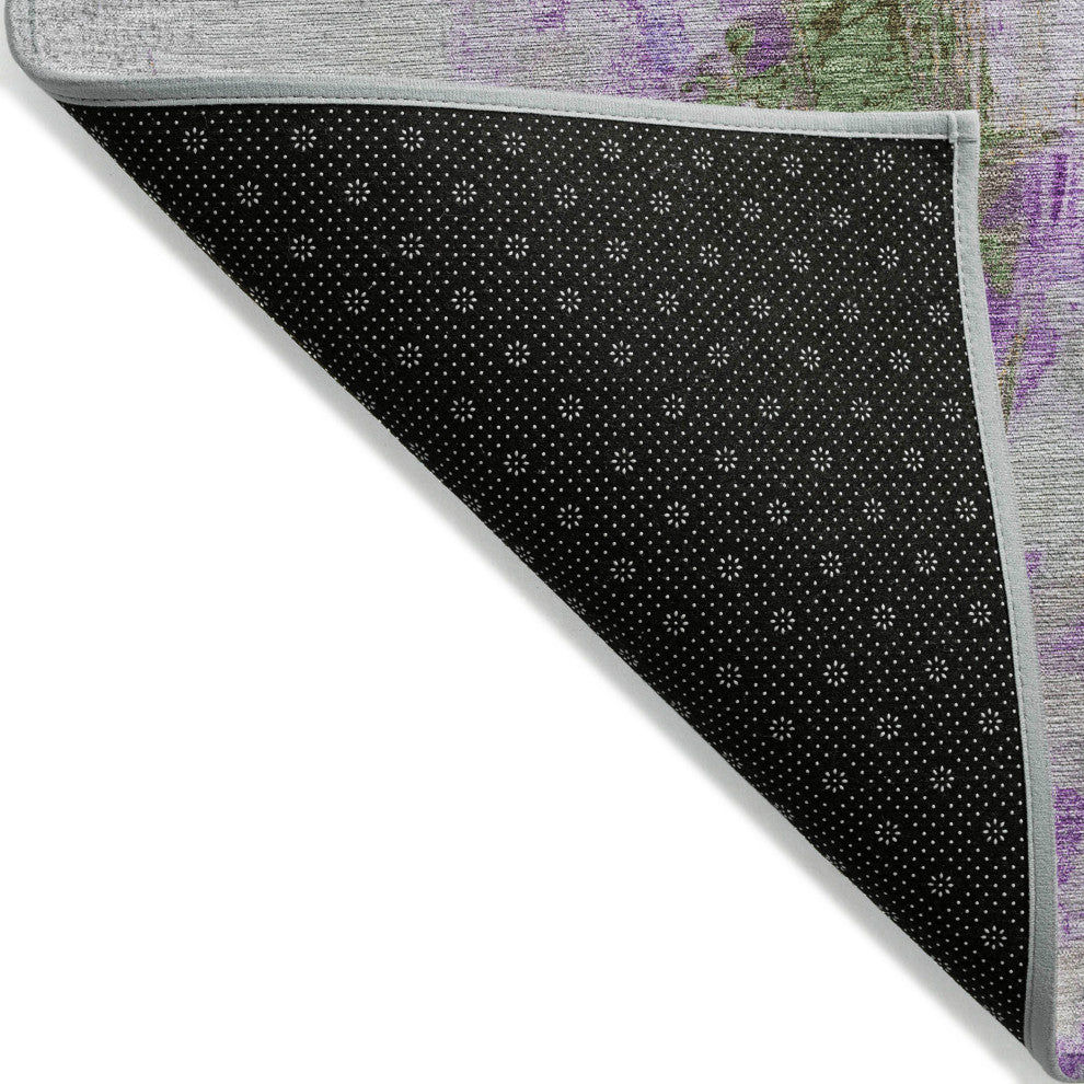 Machine Washable Indoor/Outdoor Chantille ACN1914 Purple 8' x 8' Round Rug