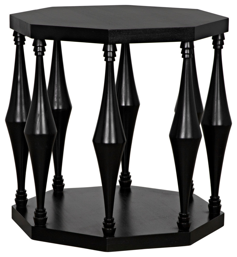 Marceo Side Table, Hand Rubbed Black