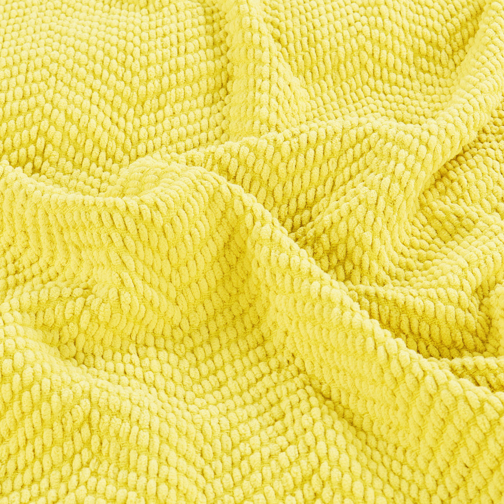 Tweed Knitted Throw Blanket, Sunshine Yellow, 60"x80"