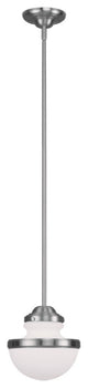 Livex Oldwick 1 Light 8" Pendant, Brushed Nickel