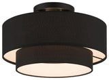 Bainbridge 3-Light Black Large Semi-Flush