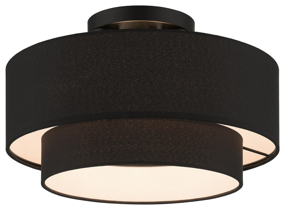 Bainbridge 3-Light Black Large Semi-Flush