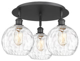 Athens Water Glass 3 19.75" Flush Mount Matte Black