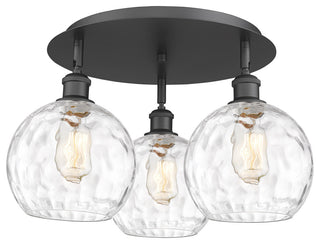 Athens Water Glass 3 19.75" Flush Mount Matte Black