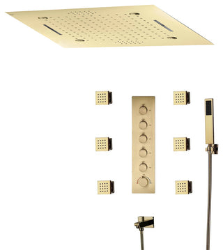 LED Shower System With Body Jets and Hand Shower, Style 1- Touch Panel Light