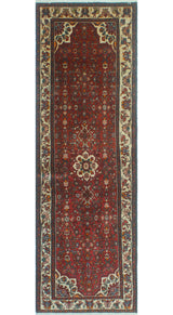 Fine Vintage Distressed Arelis Red/Beige Runner, 3'3 x 10'1