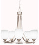 Paramount 5-Light Chandelier, Brushed Nickel, 5" White Matrix Glass