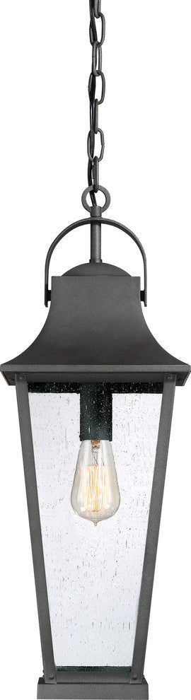 Quoizel GLV1908MB One Light Outdoor Hanging Lantern Galveston Mottled Black