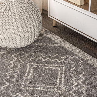 Amir Moroccan Beni Souk Rug, Gray/Cream, 9 X 12