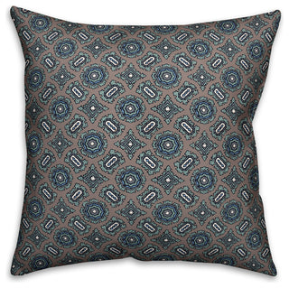 Mandala Pattern, Blue Throw Pillow, 18"x18"