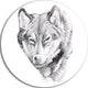 Wolf Tattoo Art, Animal Digital Art Large Disc Metal Wall Art, 36"