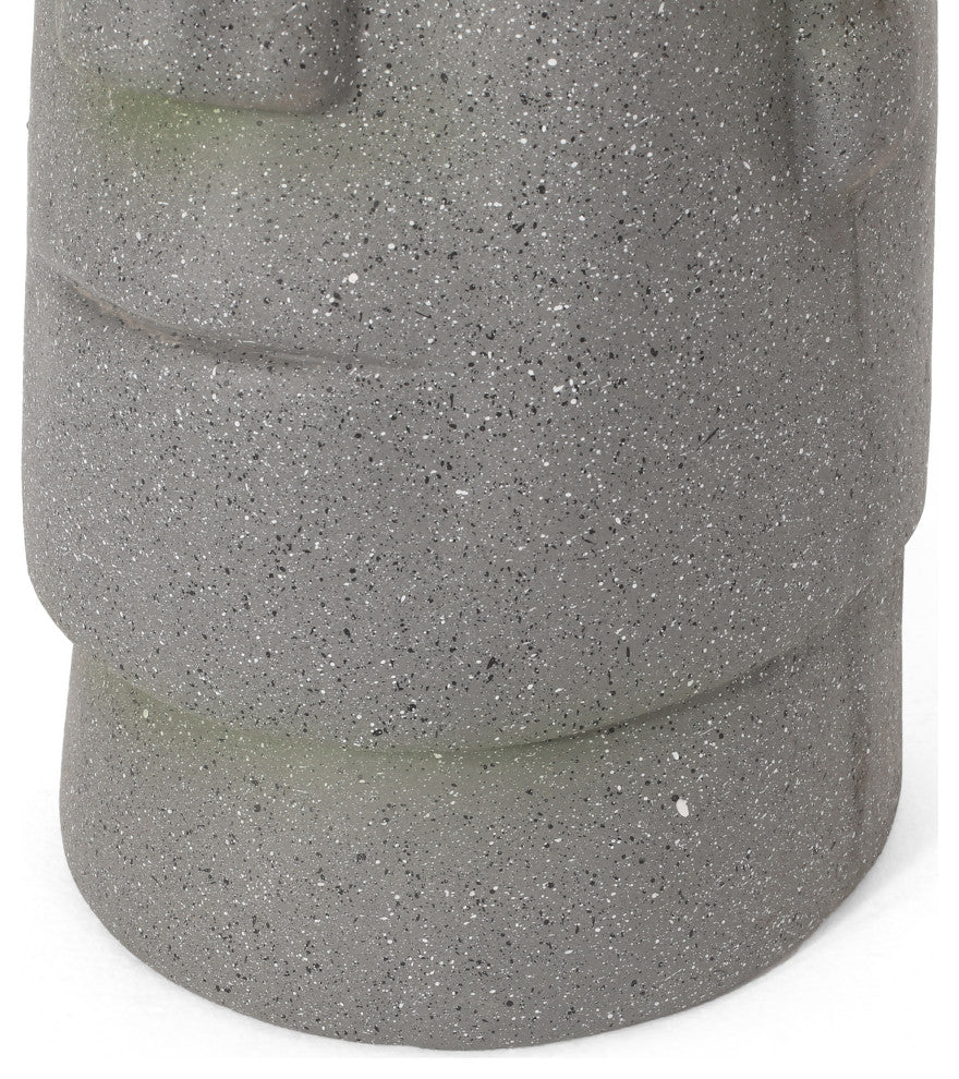 Harrod Outdoor Polynesian Decorative Planter, Stone Gray