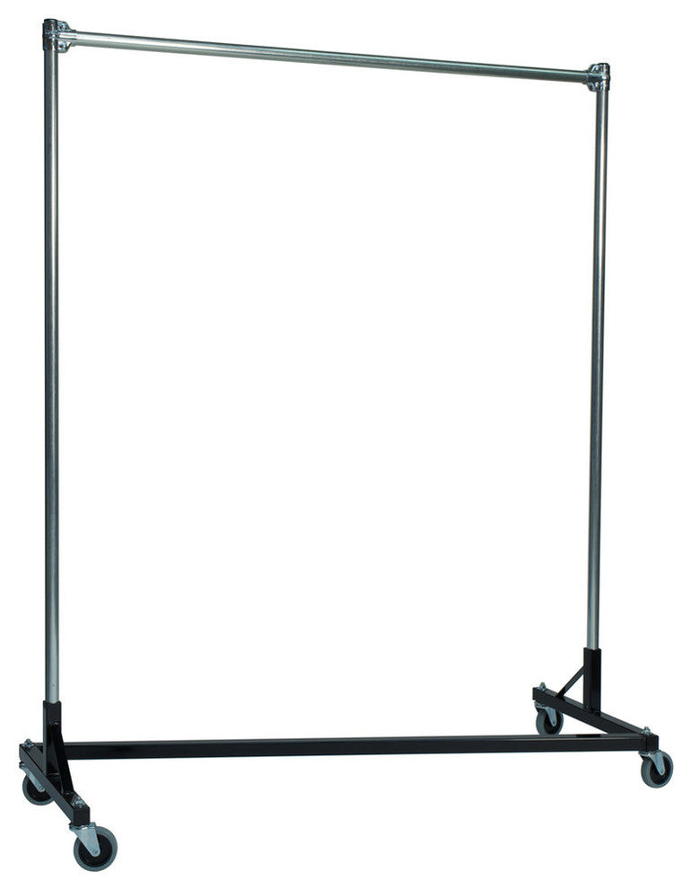 Z-Rack - Heavy Duty 60" Long Base Single Rail w/ 60" Uprights, Black, Modern