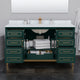 Marlena 60" Green Single Vanity, Cultured Top, Bronze Trim