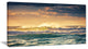"Sunrise And Shining Waves in Ocean" Seashore Canvas Wall Art, 40"x20"