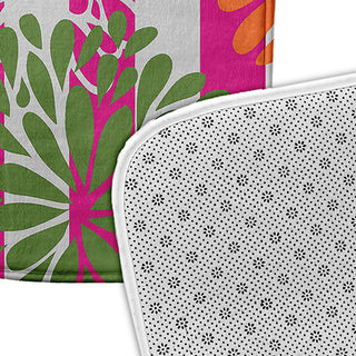 34" x 21" Flower Bursts Bathmat, Orange