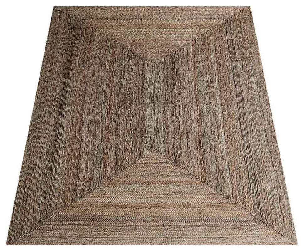 HAND WOVEN JUTE ECO-FRIENDLY SOLID AREA RUGS, Beige, Contemporary,Outdoor Indoor, [Rectangle] 8'x10'