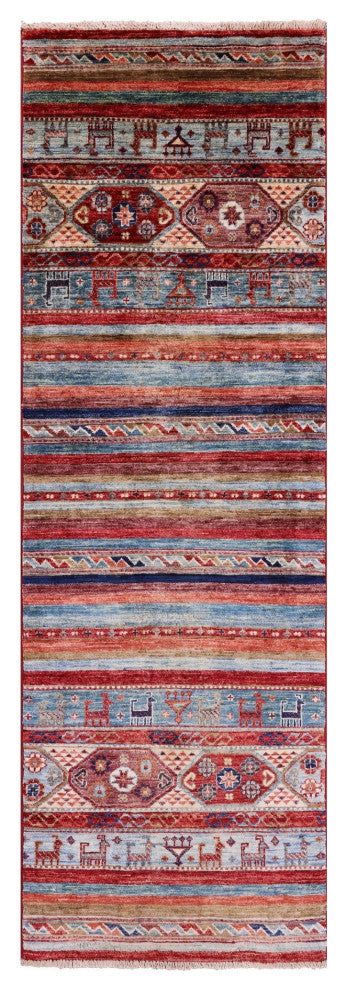 Hand-Knotted Tribal Persian Gabbeh Runner Rug 2' 2" X 6' 7" Q11007
