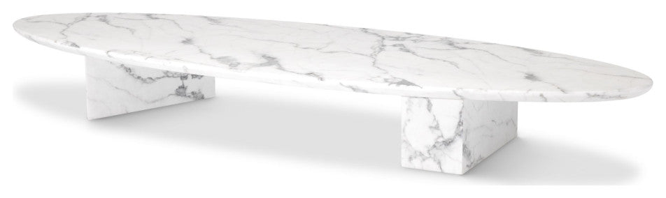 White Marble Oval Coffee Table | Eichholtz Aurore