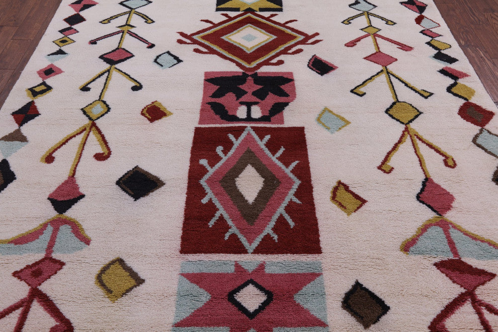 8' 2" X 9' 10" Handmade Moroccan Wool Rug Q9274