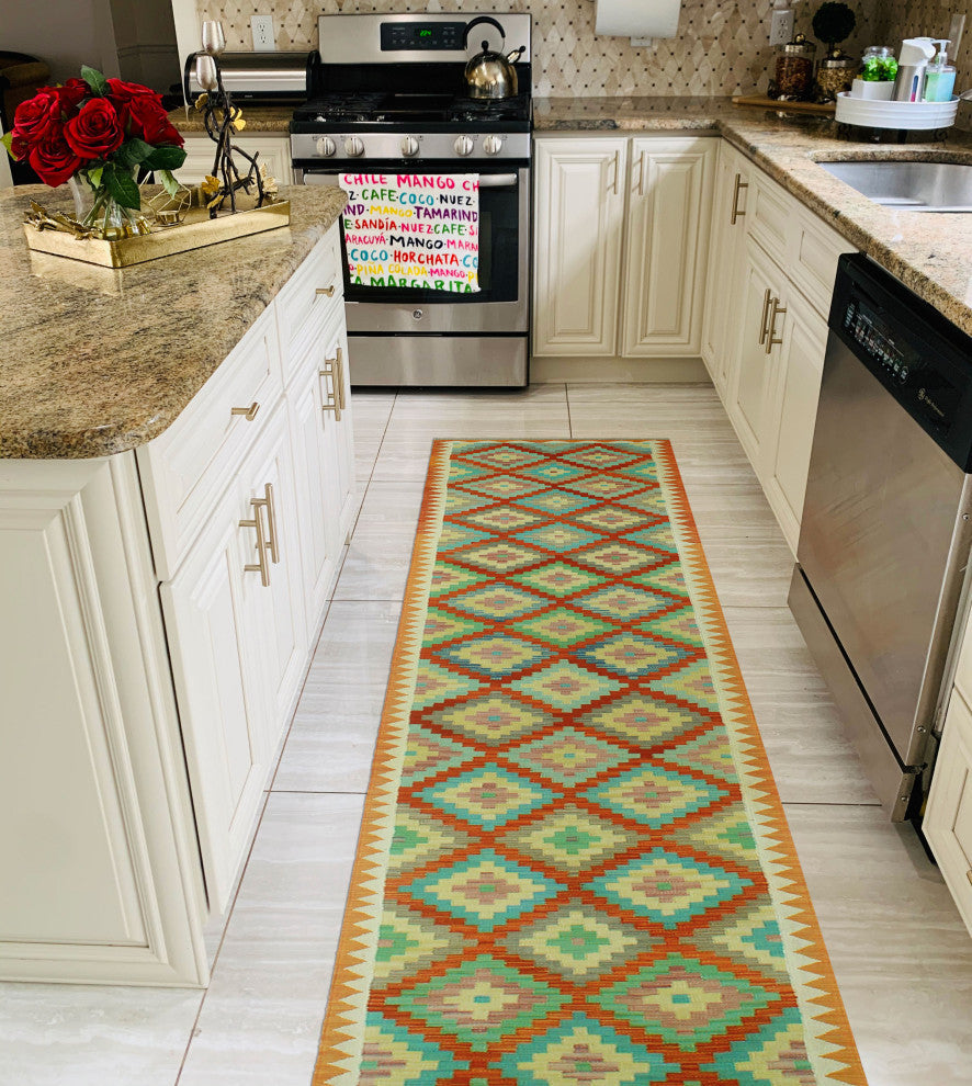 Sangat Kilim Wilmar Red/Ivory Runner, 2'8x16'1