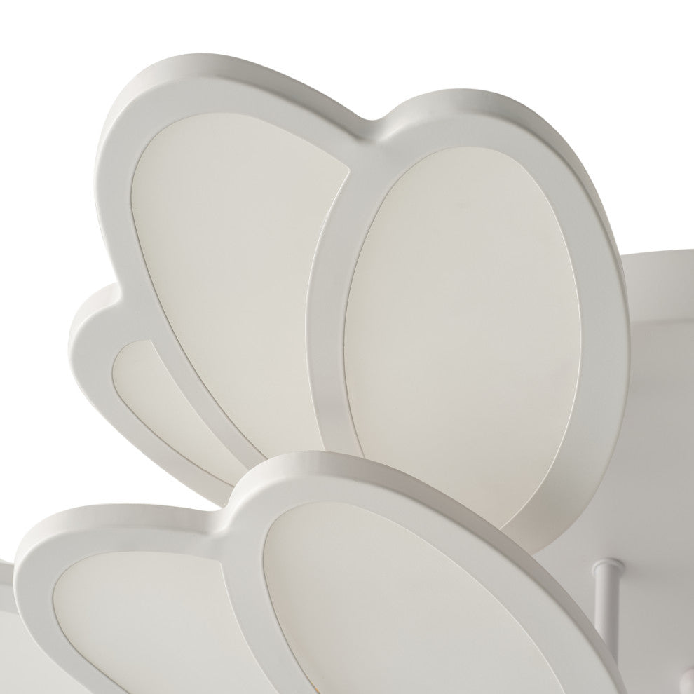 Modern Flower Petals Design LED Dimmable Semi Flush Mount Ceiling Light