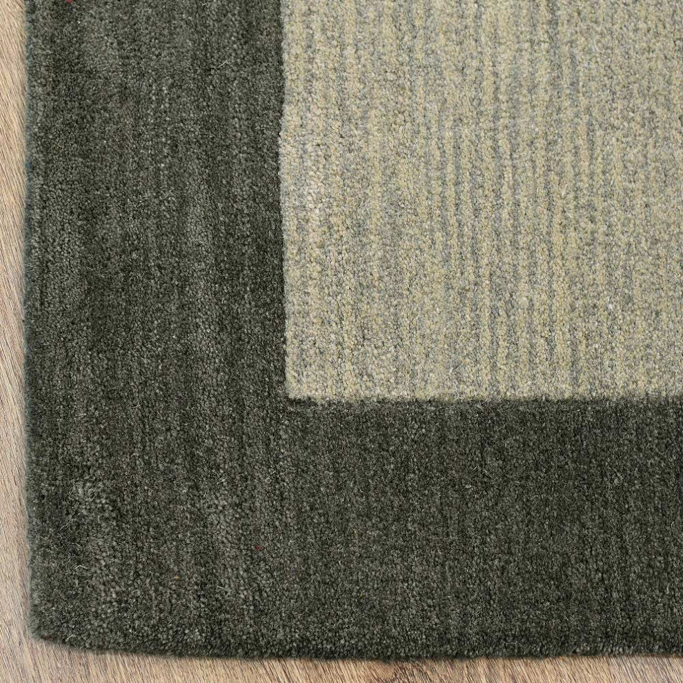 HAND TUFTED WOOL ECO-FRIENDLY AREA RUGS-Green Color, Contemporary Design
