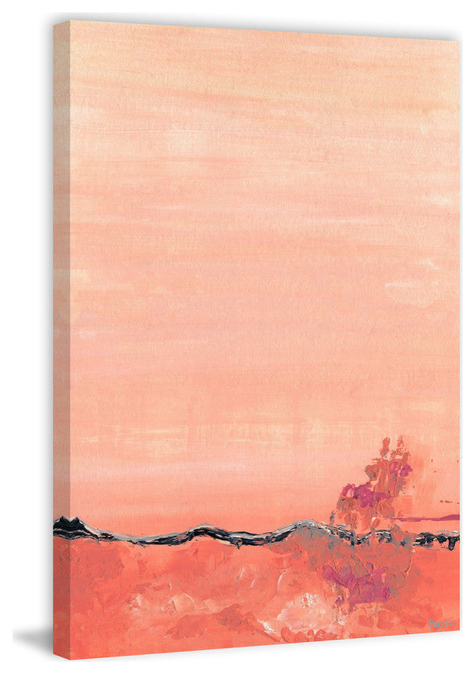 "Apricot Wave" Painting Print on Wrapped Canvas, 40"x60"