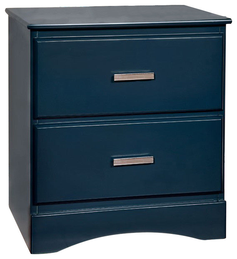 Prismo Transitional Style Night Stand, Blue