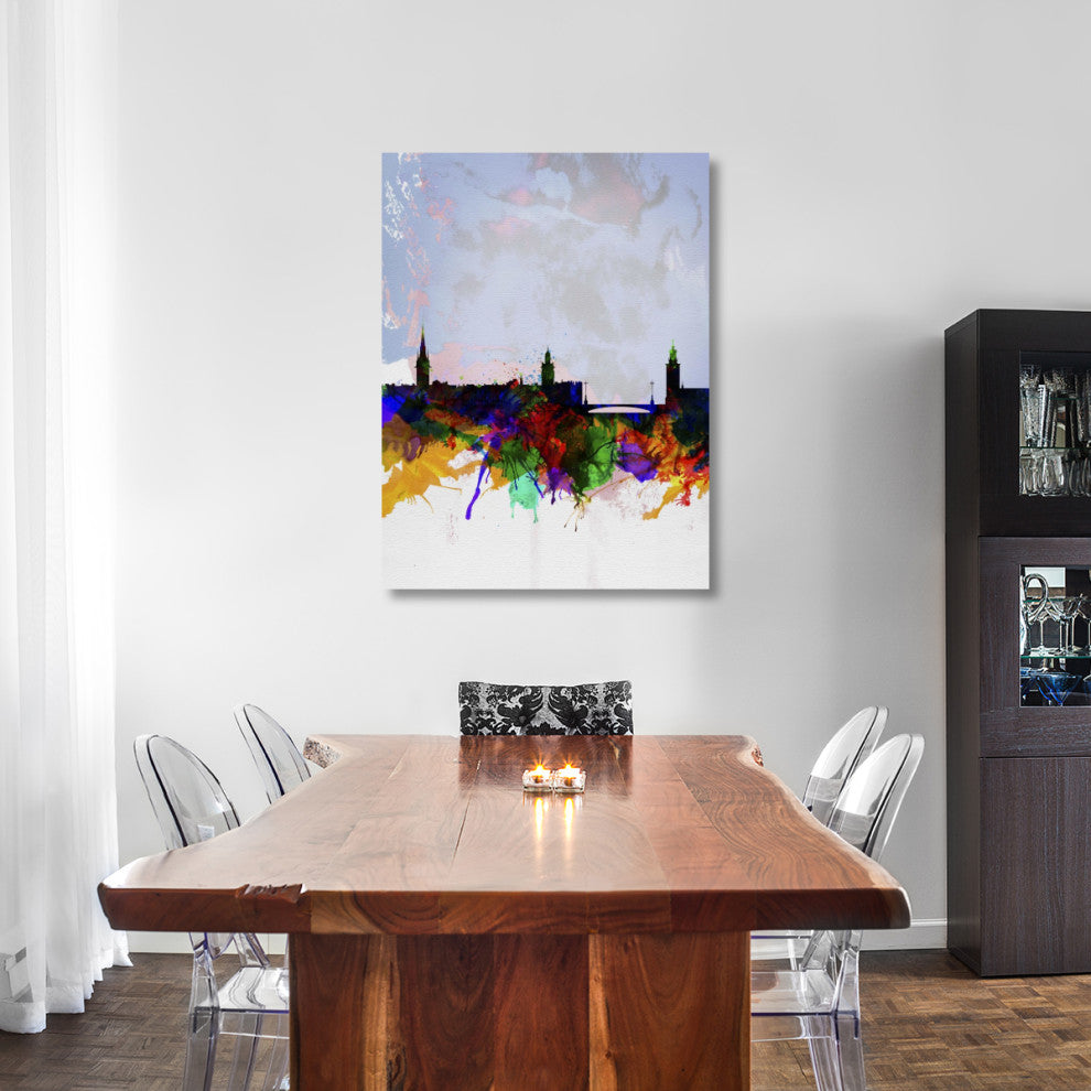 "Stockholm Watercolor Skyline" Fine Art Print