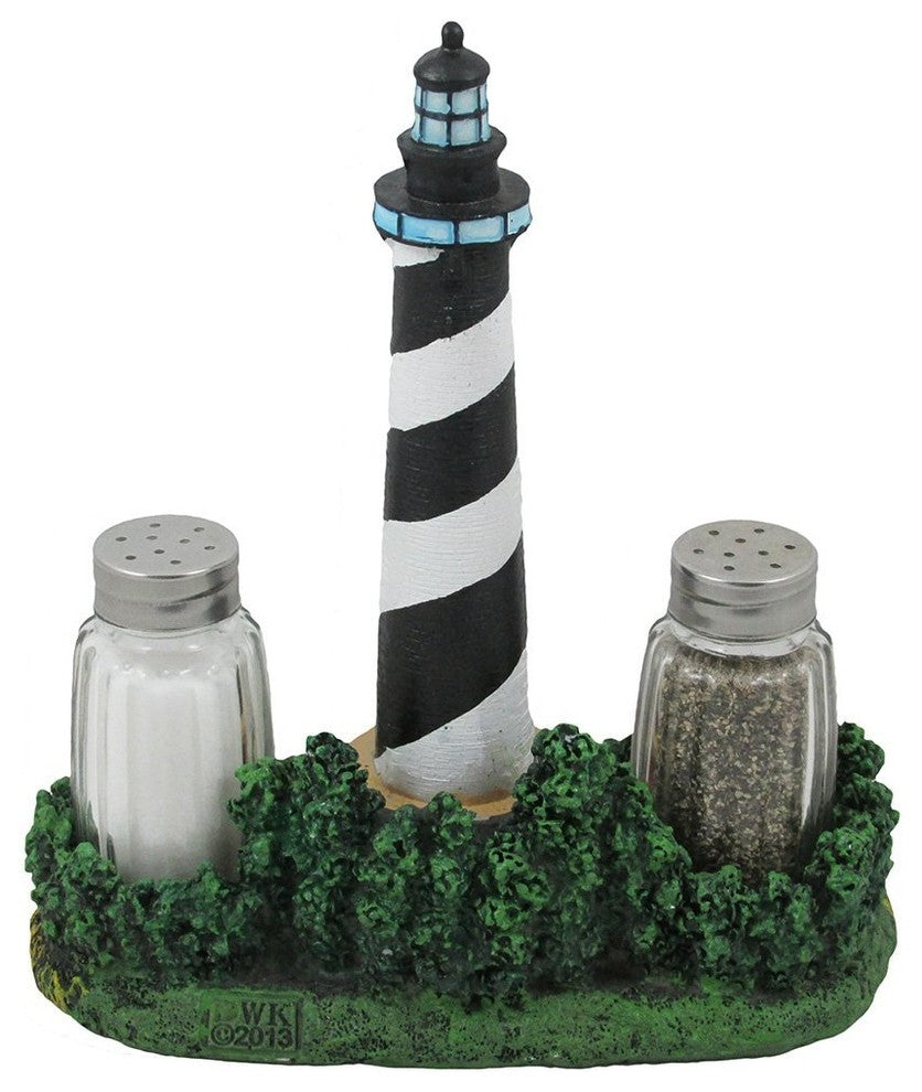Nautical Cape Hatteras Lighthouse Glass Salt and Pepper Shaker 3-Piece Set
