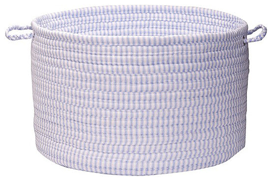 Colonial Mills Basket Ticking Solid Basket Blue Round