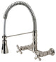 GS1248AX Two-Handle Wall-Mount Pull-Down Sprayer Kitchen Faucet, Brushed Nickel