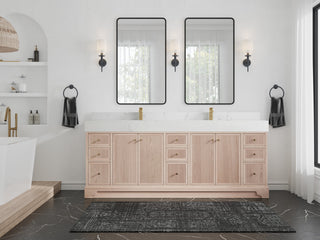 Manhattan 84 Double Sink Bath Vanity in White Oak with 5" Empira Quartz