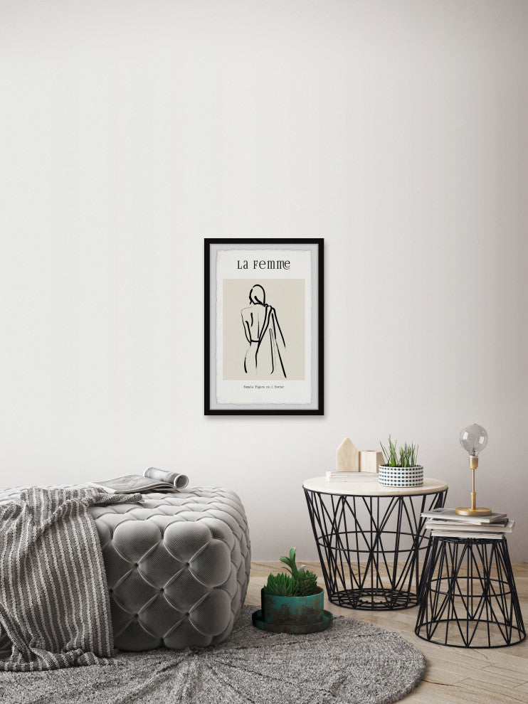 "Female Figure No 1 Poster" Framed Painting Print, 20x30
