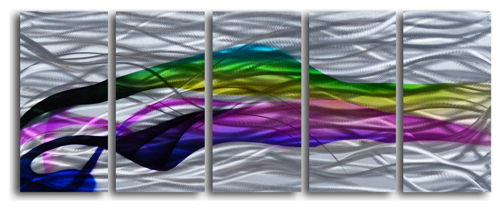 Ink In The Stream' 5-Piece Handmade Metal Wall Art Set