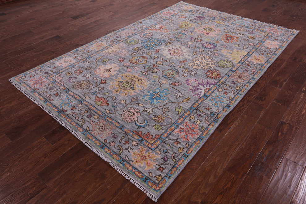 Turkish Oushak Hand Knotted Wool Rug 6' 0" X 9' 5" - Q15672
