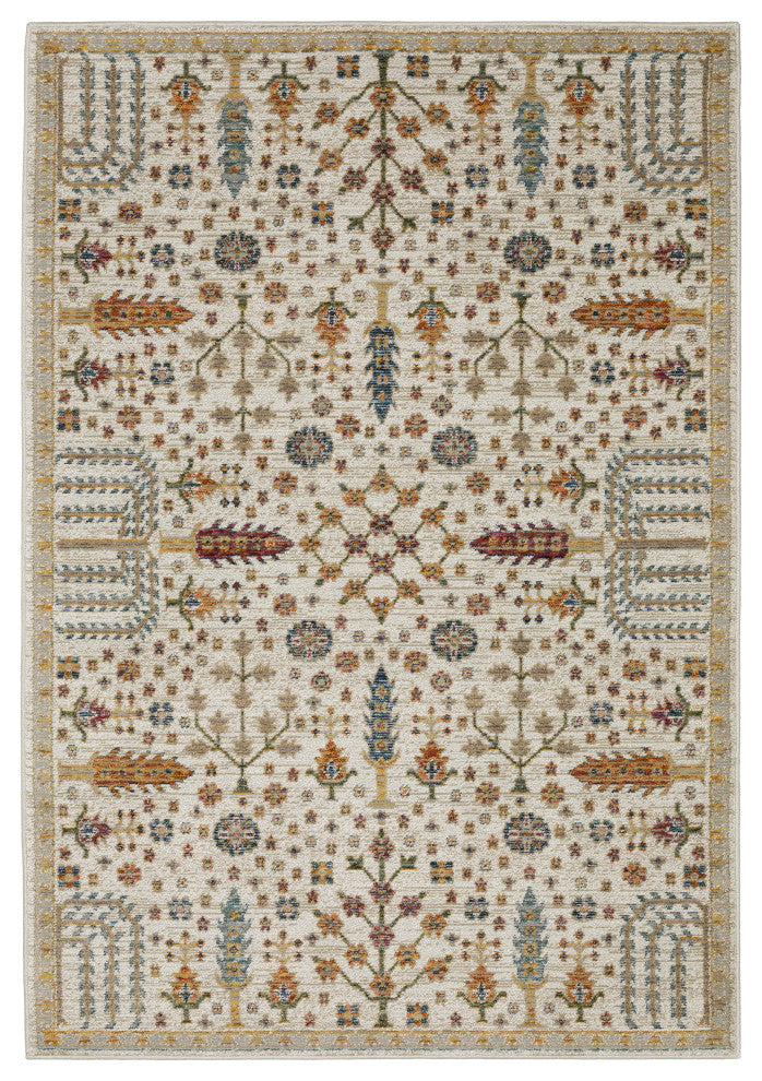 Adeline Ancient Traditions Ivory/Gold Area Rug 3'3" x 5'2"