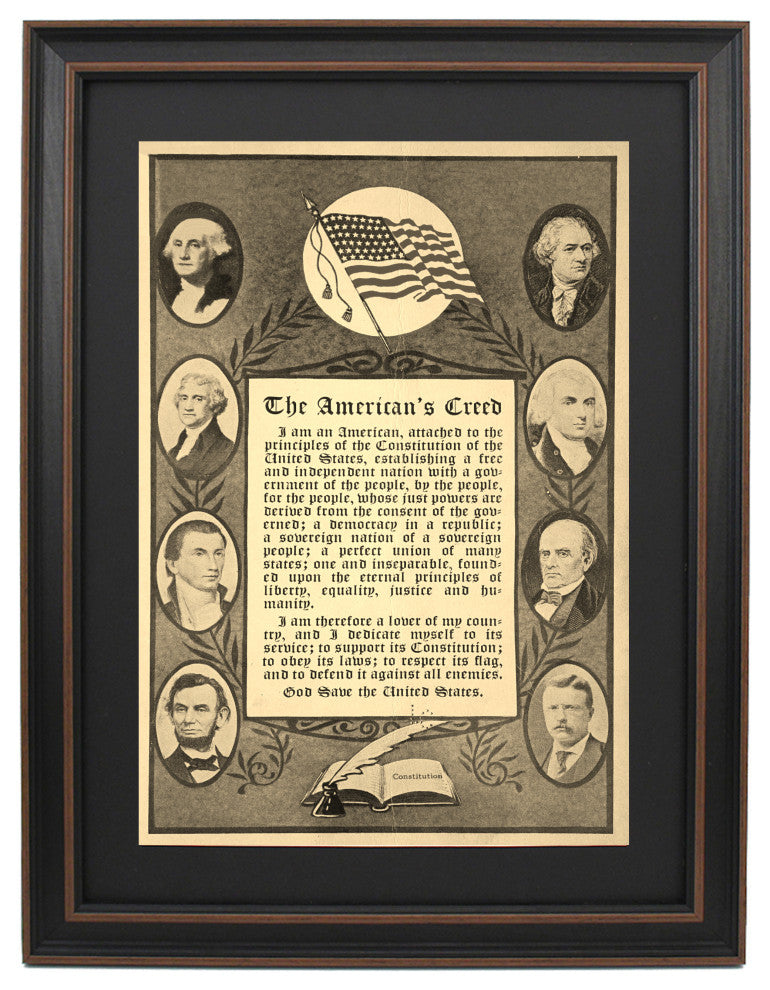 Framed The American's Creed by William Tyler Page