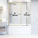 VIGO Meridian Framed Fixed, Matte Brushed Gold, Tub Screen, 34" W X 62" H, Fluted Glass