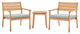 Lounge Chair and Table Set, Wood, Brown Natural Taupe Gray, Modern, Outdoor