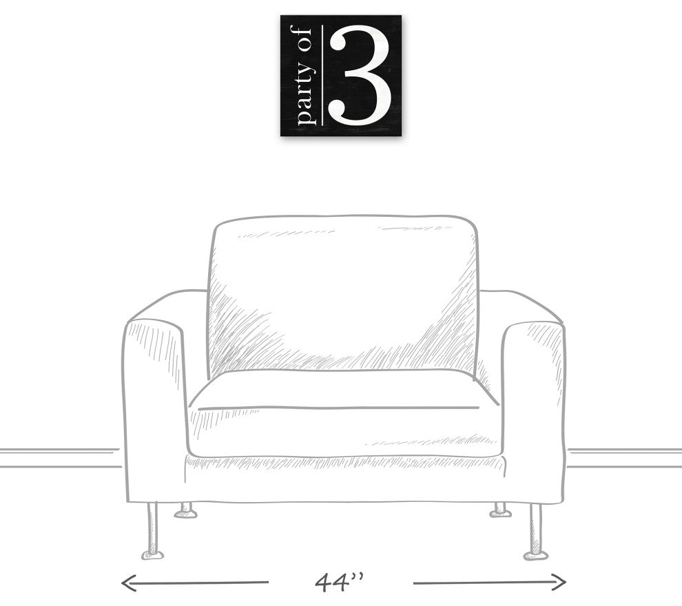 Party of 3 12x12 Canvas Wall Art