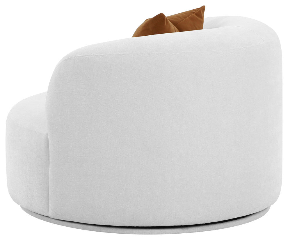 Fickle Grey Velvet Swivel Chair - Grey