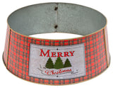 27.75-in L Metal Holiday Plaid Tree Collar.