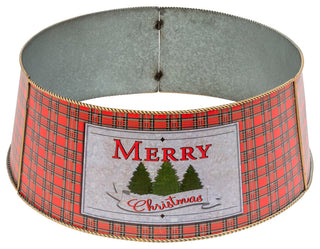 27.75-in L Metal Holiday Plaid Tree Collar.