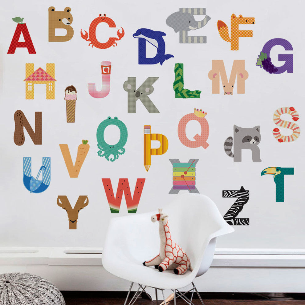 Alphabet Vinyl Wall Sticker, Large